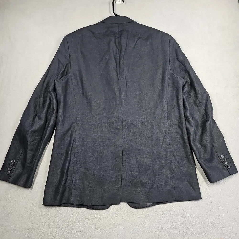 J. Crew Linen Blazer Mens 44R Black Two-Button Wedding 27